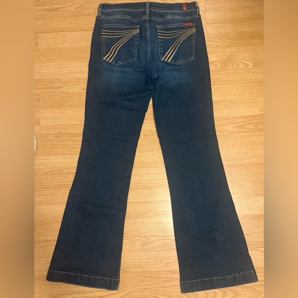 7 For All Mankind Classic Blue Denham Women's Jeans Gold Pocket Size 31